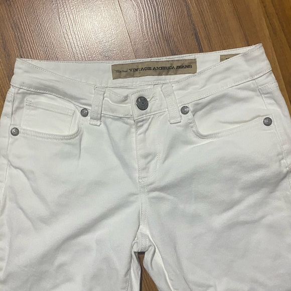 Nine West Vintage America Jeans Mid Rise Straight Leg Pants White Twill Size 4 - Picture 5 of 10